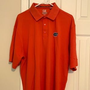 Cutter & Buck Men’s Polo- EUC! Orange with UF logo
